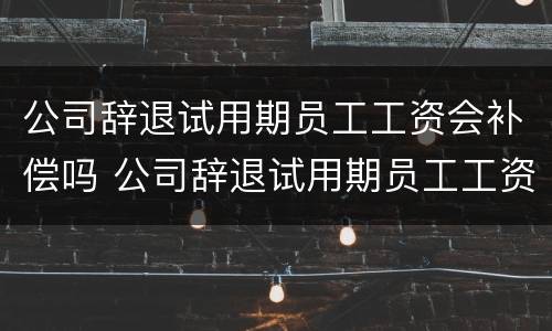 公司辞退试用期员工工资会补偿吗 公司辞退试用期员工工资会补偿吗怎么算