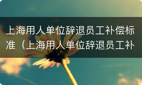 上海用人单位辞退员工补偿标准（上海用人单位辞退员工补偿标准是多少）