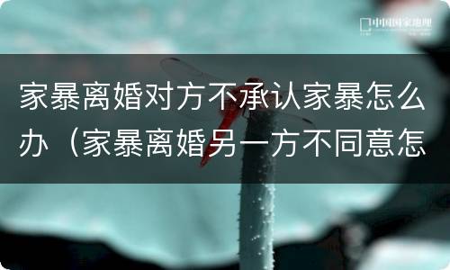 家暴离婚对方不承认家暴怎么办（家暴离婚另一方不同意怎么办）