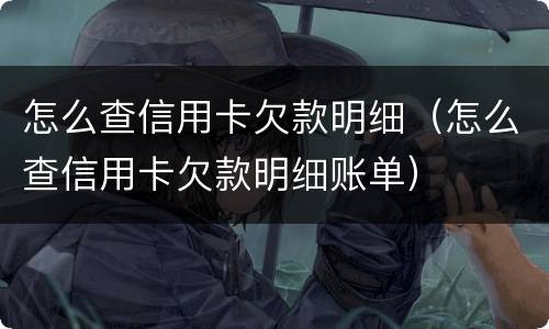 怎么查信用卡欠款明细（怎么查信用卡欠款明细账单）