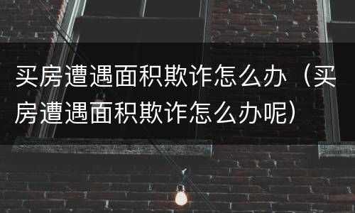 买房遭遇面积欺诈怎么办（买房遭遇面积欺诈怎么办呢）