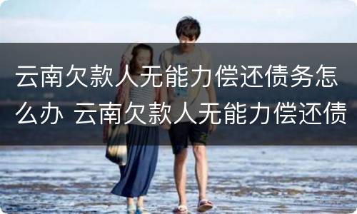 云南欠款人无能力偿还债务怎么办 云南欠款人无能力偿还债务怎么办理