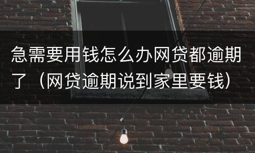急需要用钱怎么办网贷都逾期了（网贷逾期说到家里要钱）