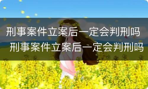 刑事案件立案后一定会判刑吗 刑事案件立案后一定会判刑吗知乎