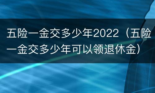 五险一金交多少年2022（五险一金交多少年可以领退休金）