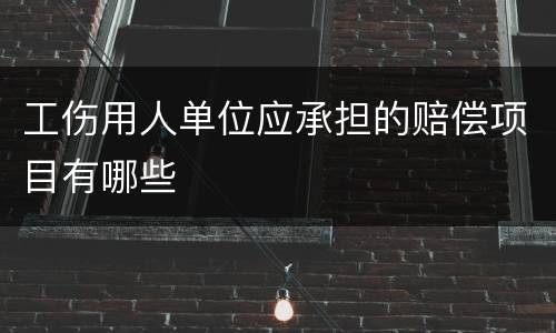 工伤用人单位应承担的赔偿项目有哪些