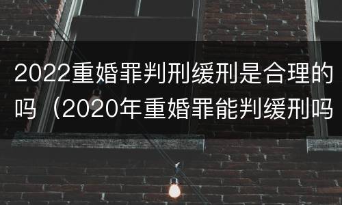 2022重婚罪判刑缓刑是合理的吗（2020年重婚罪能判缓刑吗）