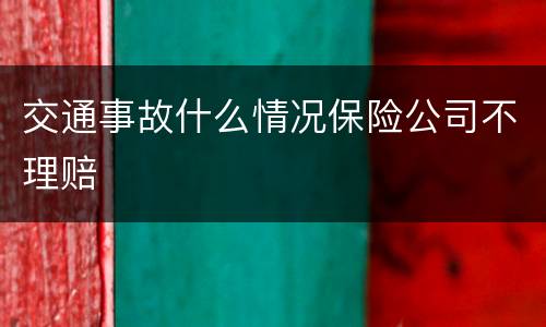 交通事故什么情况保险公司不理赔