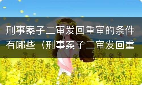 刑事案子二审发回重审的条件有哪些（刑事案子二审发回重审的条件有哪些呢）