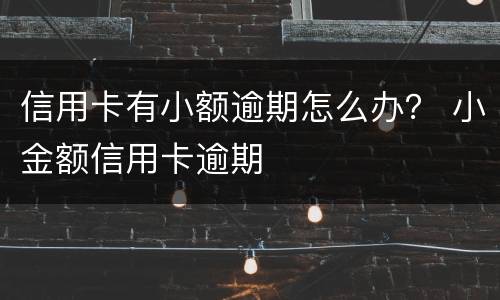 信用卡有小额逾期怎么办？ 小金额信用卡逾期