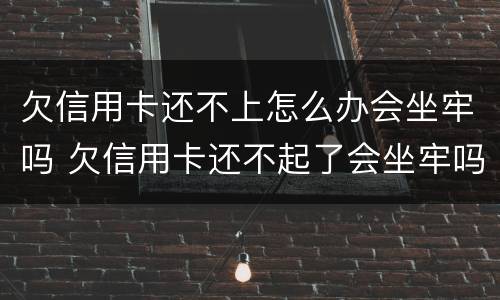 欠信用卡还不上怎么办会坐牢吗 欠信用卡还不起了会坐牢吗