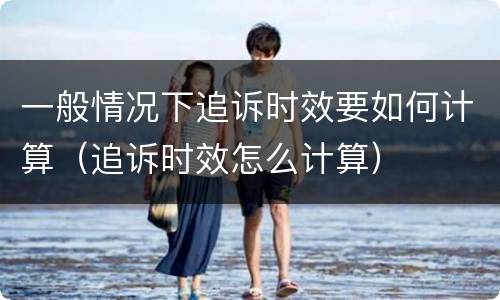 一般情况下追诉时效要如何计算（追诉时效怎么计算）
