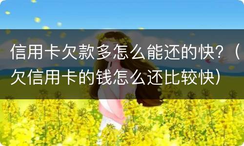 信用卡欠款多怎么能还的快?（欠信用卡的钱怎么还比较快）
