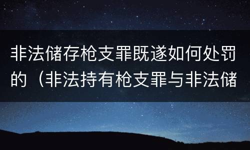非法储存枪支罪既遂如何处罚的（非法持有枪支罪与非法储存枪支罪）