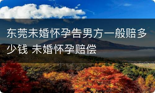 东莞未婚怀孕告男方一般赔多少钱 未婚怀孕赔偿