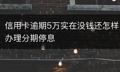 信用卡逾期5万实在没钱还怎样办理分期停息
