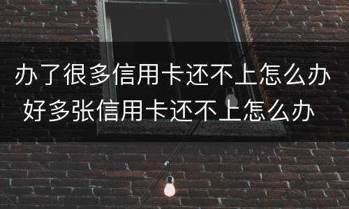 办了很多信用卡还不上怎么办 好多张信用卡还不上怎么办