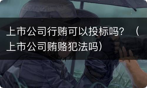 上市公司行贿可以投标吗？（上市公司贿赂犯法吗）