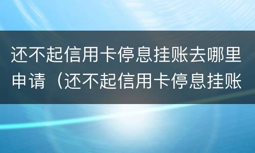 还不起信用卡停息挂账去哪里申请（还不起信用卡停息挂账去哪里申请解除）