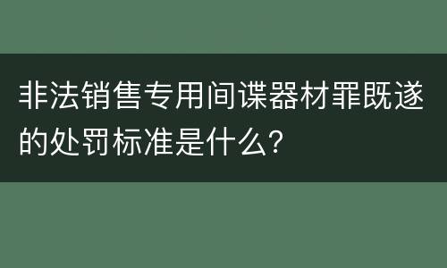 非法销售专用间谍器材罪既遂的处罚标准是什么？