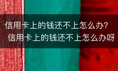 信用卡上的钱还不上怎么办？ 信用卡上的钱还不上怎么办呀
