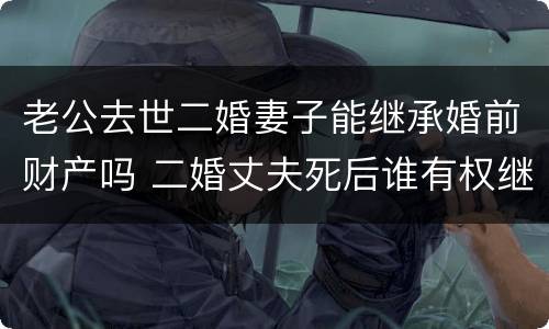 老公去世二婚妻子能继承婚前财产吗 二婚丈夫死后谁有权继承财产