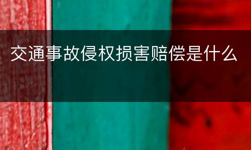 交通事故侵权损害赔偿是什么