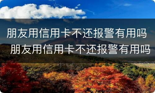 朋友用信用卡不还报警有用吗 朋友用信用卡不还报警有用吗怎么办