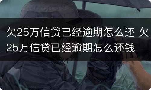 欠25万信贷已经逾期怎么还 欠25万信贷已经逾期怎么还钱