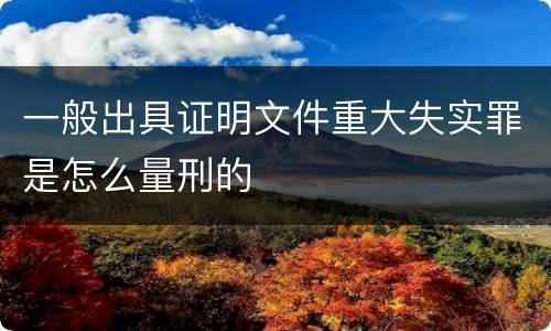 一般出具证明文件重大失实罪是怎么量刑的