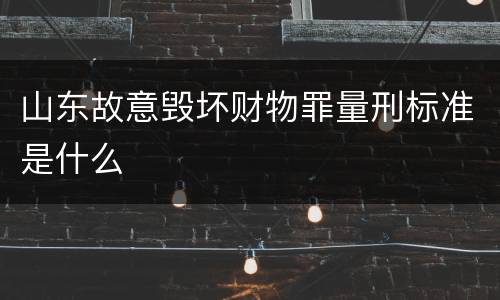山东故意毁坏财物罪量刑标准是什么