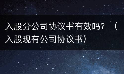 入股分公司协议书有效吗？（入股现有公司协议书）