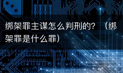 绑架罪主谋怎么判刑的？（绑架罪是什么罪）