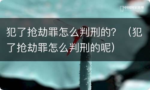 犯了抢劫罪怎么判刑的？（犯了抢劫罪怎么判刑的呢）