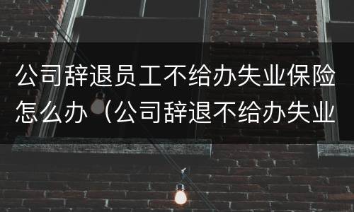 公司辞退员工不给办失业保险怎么办（公司辞退不给办失业金怎么办）