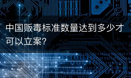 中国贩毒标准数量达到多少才可以立案？