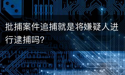 批捕案件追捕就是将嫌疑人进行逮捕吗？