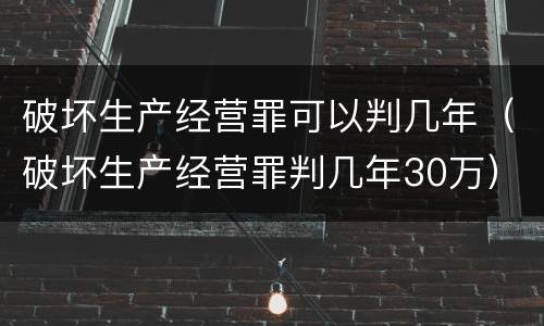 破坏生产经营罪可以判几年（破坏生产经营罪判几年30万）