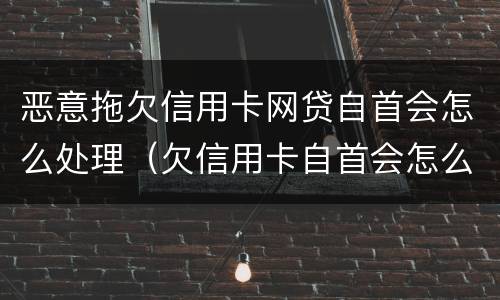 恶意拖欠信用卡网贷自首会怎么处理（欠信用卡自首会怎么样）