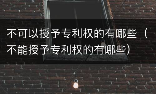 不可以授予专利权的有哪些（不能授予专利权的有哪些）