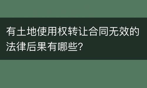有土地使用权转让合同无效的法律后果有哪些？