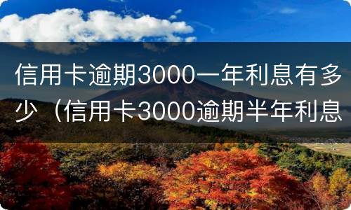 信用卡逾期3000一年利息有多少（信用卡3000逾期半年利息多少）