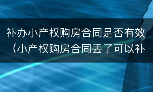 补办小产权购房合同是否有效（小产权购房合同丢了可以补吗?）