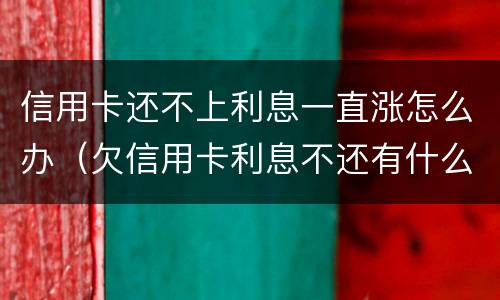信用卡还不上利息一直涨怎么办（欠信用卡利息不还有什么后果）