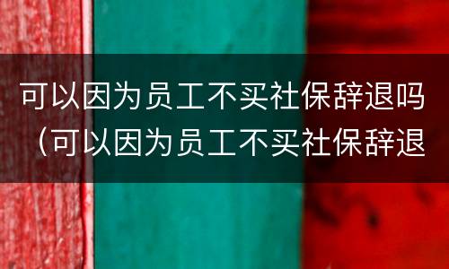 可以因为员工不买社保辞退吗（可以因为员工不买社保辞退吗怎么赔偿）