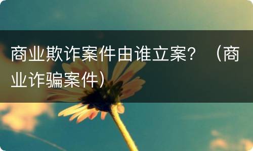 商业欺诈案件由谁立案？（商业诈骗案件）