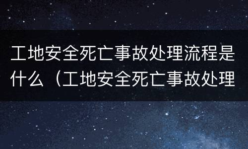 工地安全死亡事故处理流程是什么（工地安全死亡事故处理流程是什么意思）