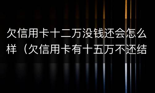 欠信用卡十二万没钱还会怎么样（欠信用卡有十五万不还结果会怎么样）