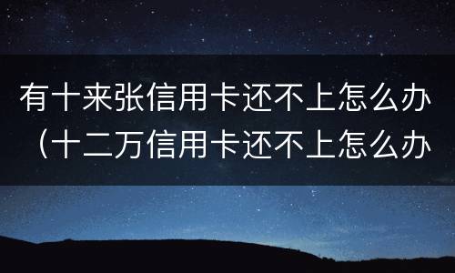 有十来张信用卡还不上怎么办（十二万信用卡还不上怎么办）