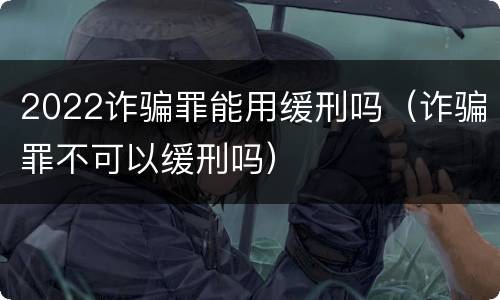 2022诈骗罪能用缓刑吗（诈骗罪不可以缓刑吗）